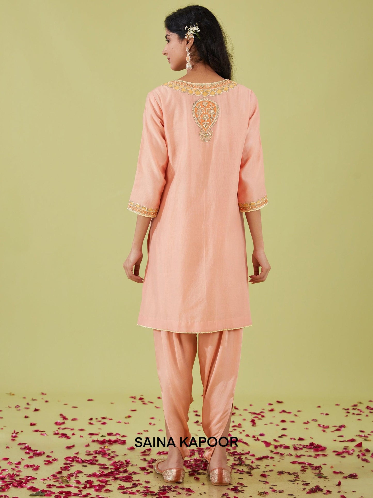 PINK SHORT KURTA WITH PANTS - SAINA KAPOOR