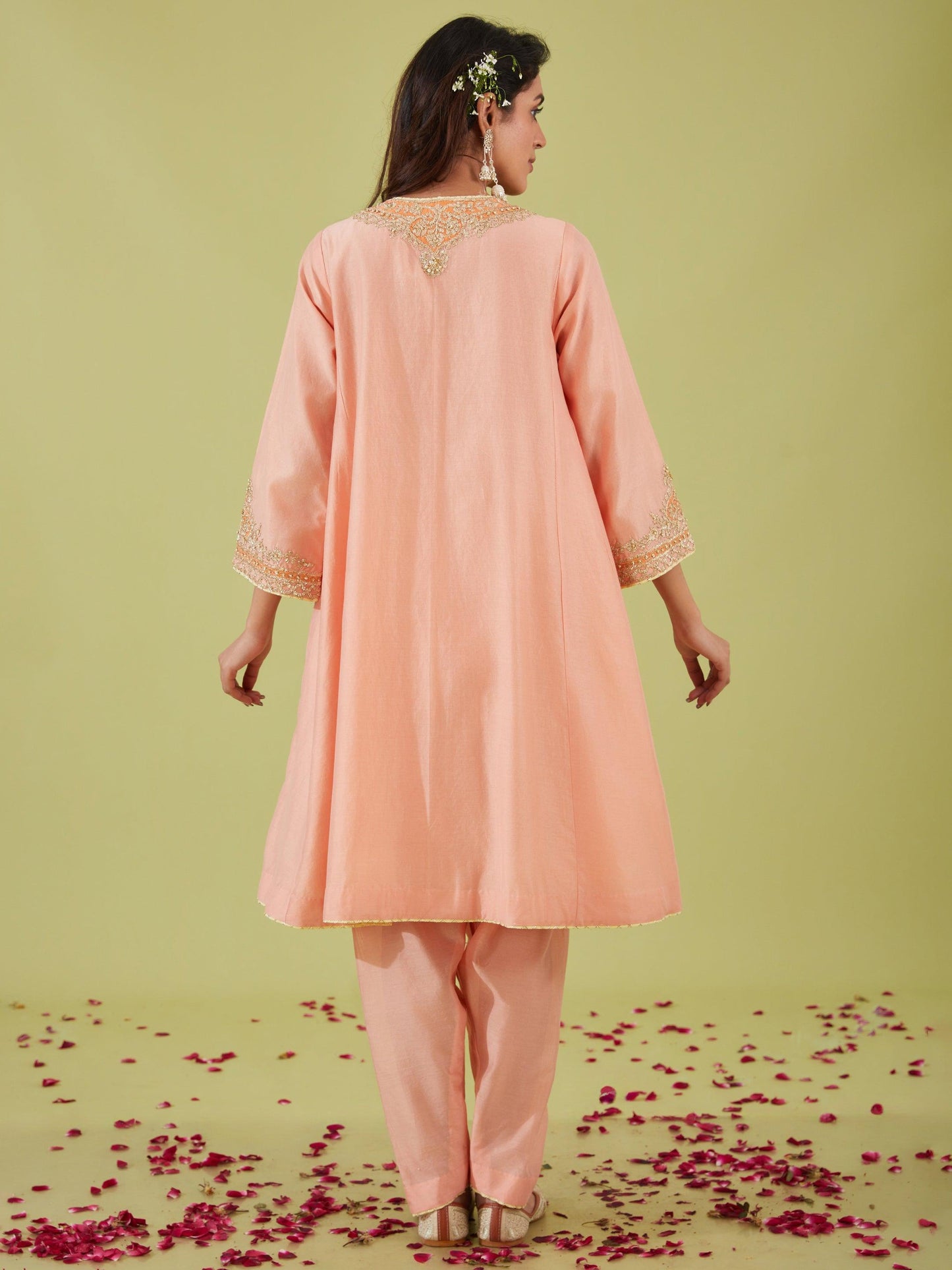 PINK SHORT KALIDAR KURTA WITH SALWAR AND PINK DUPATTA - Preeti s kapoor