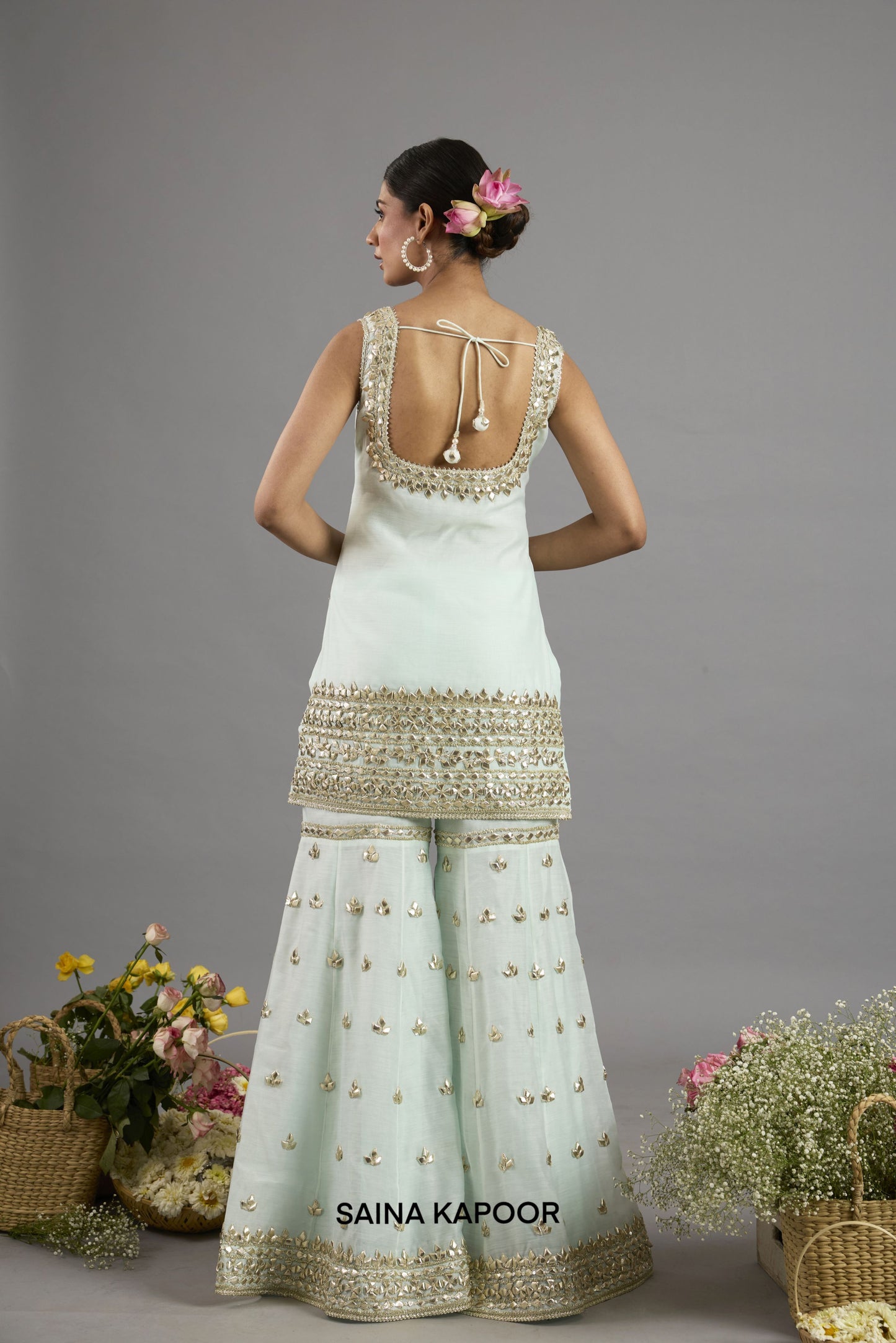 Abeeda Gharara Kurta With Organza Dupatta - Saina Kapoor