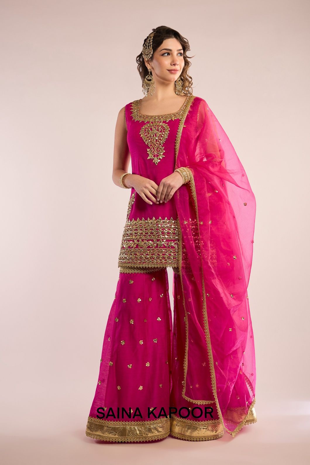 GHARARA WITH  KURTI AND ORGANZA DUPATTA - SAINA KAPOOR