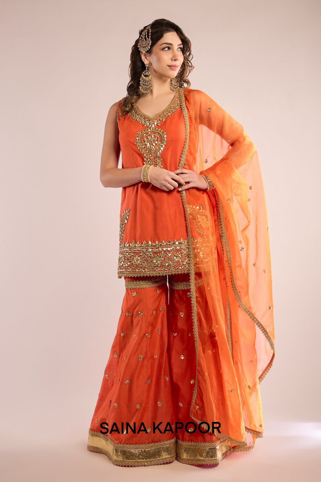 GHARARA WITH  KURTI AND ORGANZA DUPATTA - SAINA KAPOOR