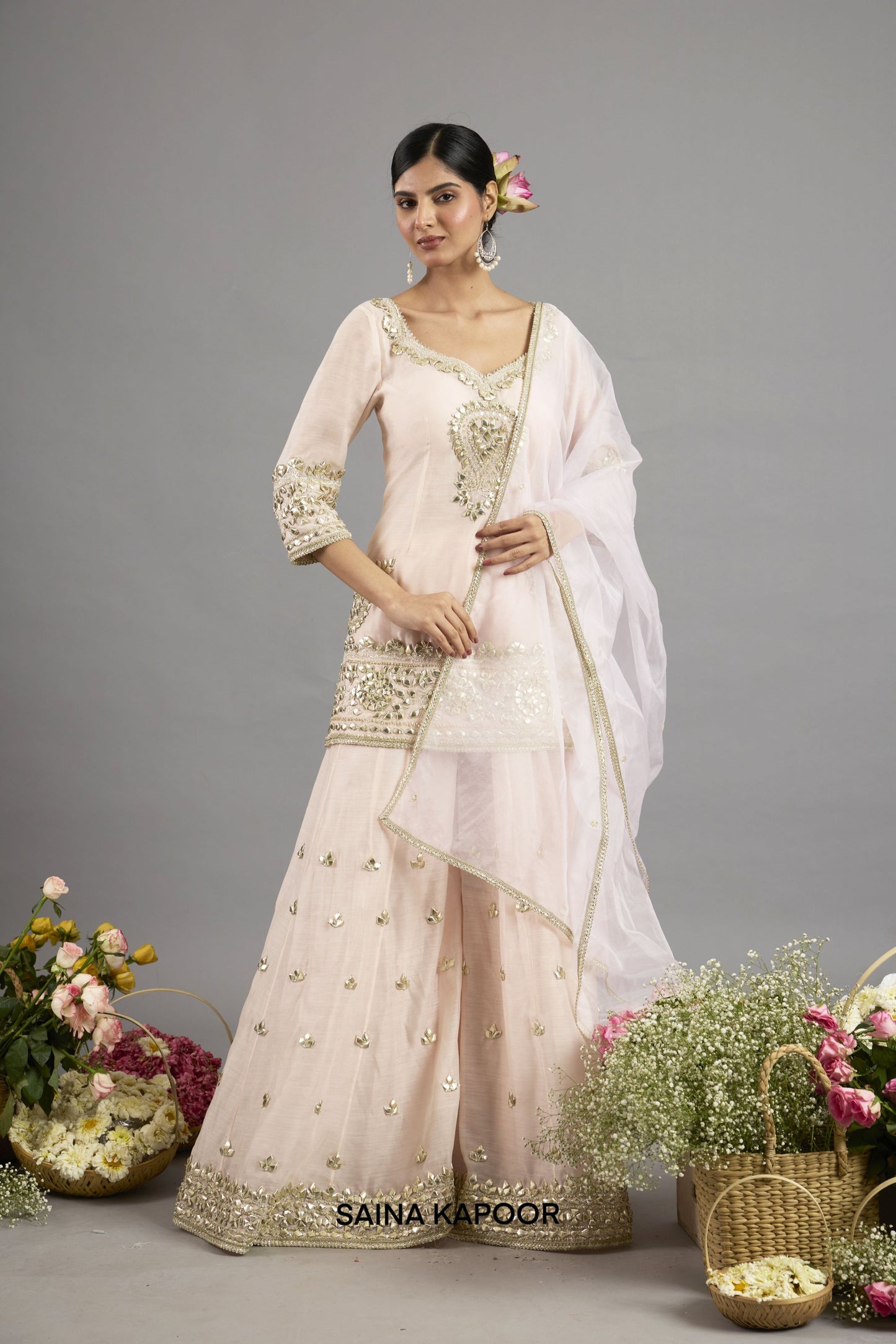 Asma Sharara With Kurta And Organza Dupatta - Saina Kapoor