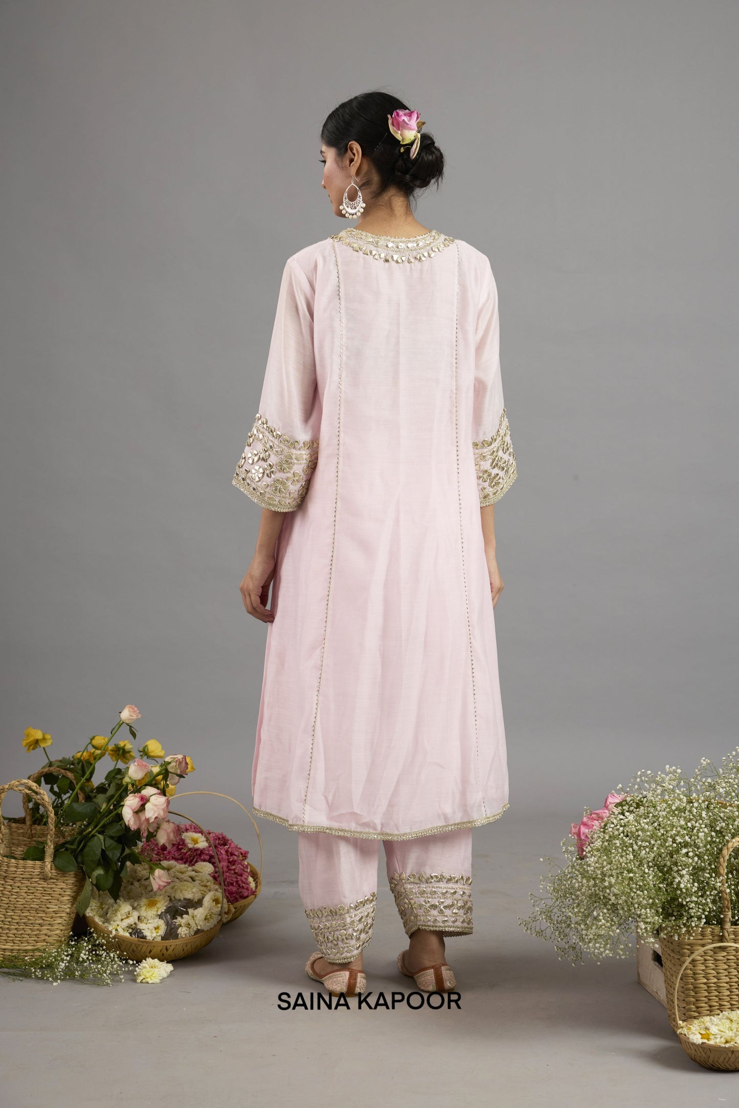 Areeba Long A Line Kurta With Salwar And Dupatta - Saina Kapoor