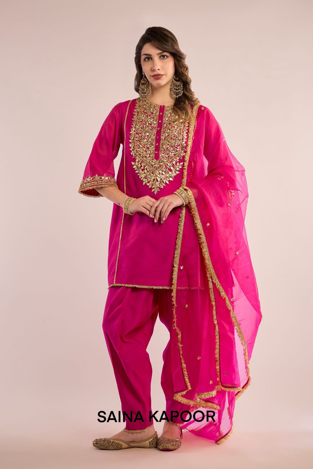 SHORT KURTA WITH SALWAR  AND DUPATTA - SAINA KAPOOR