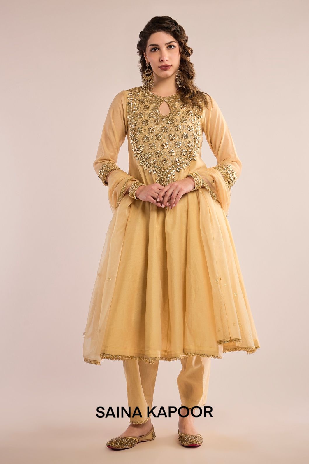 LONG ANARKALI  WITH SALWAR  AND DUPATTA - SAINA KAPOOR