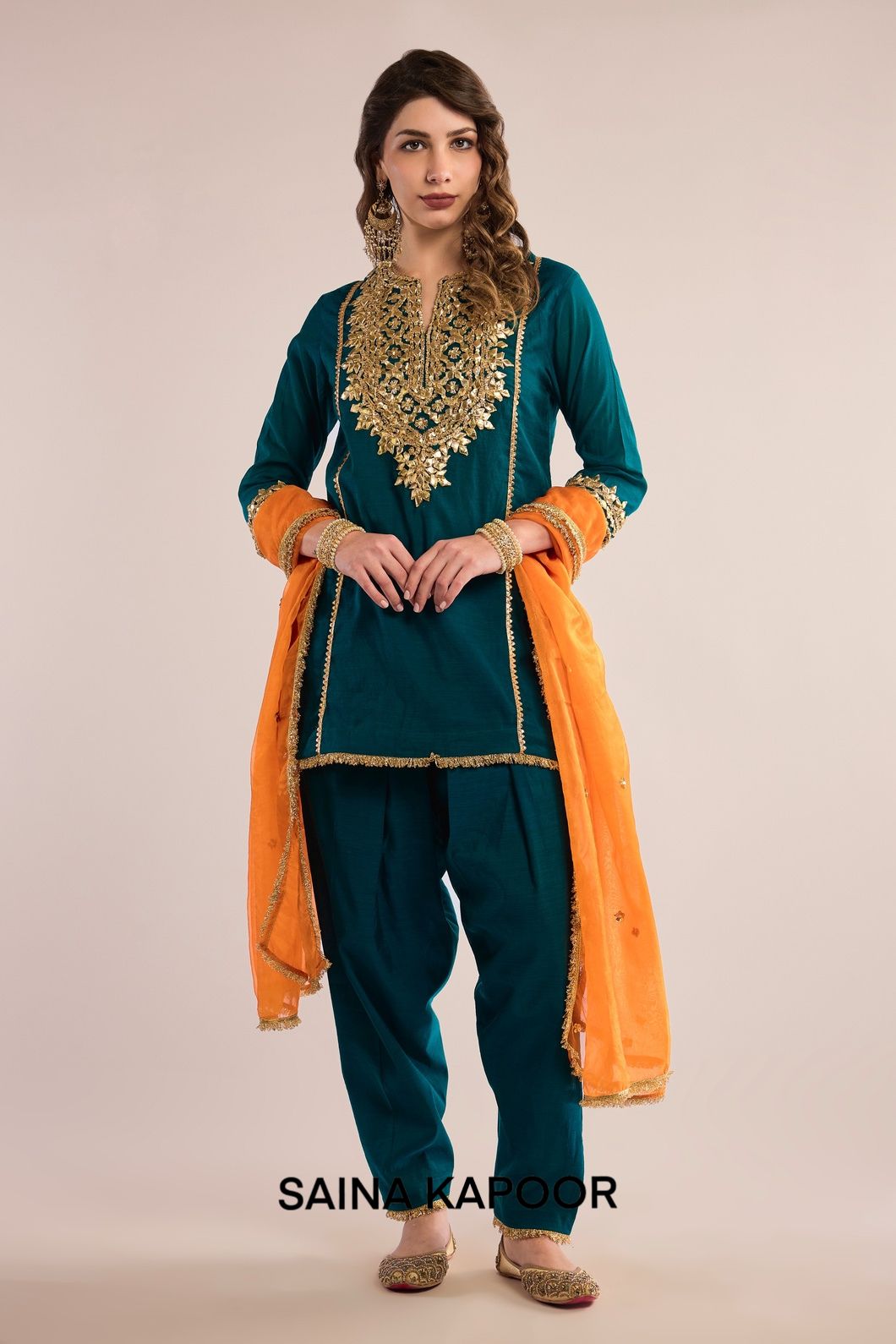 SHORT KURTA WITH SALWAR  AND DUPATTA - SAINA KAPOOR