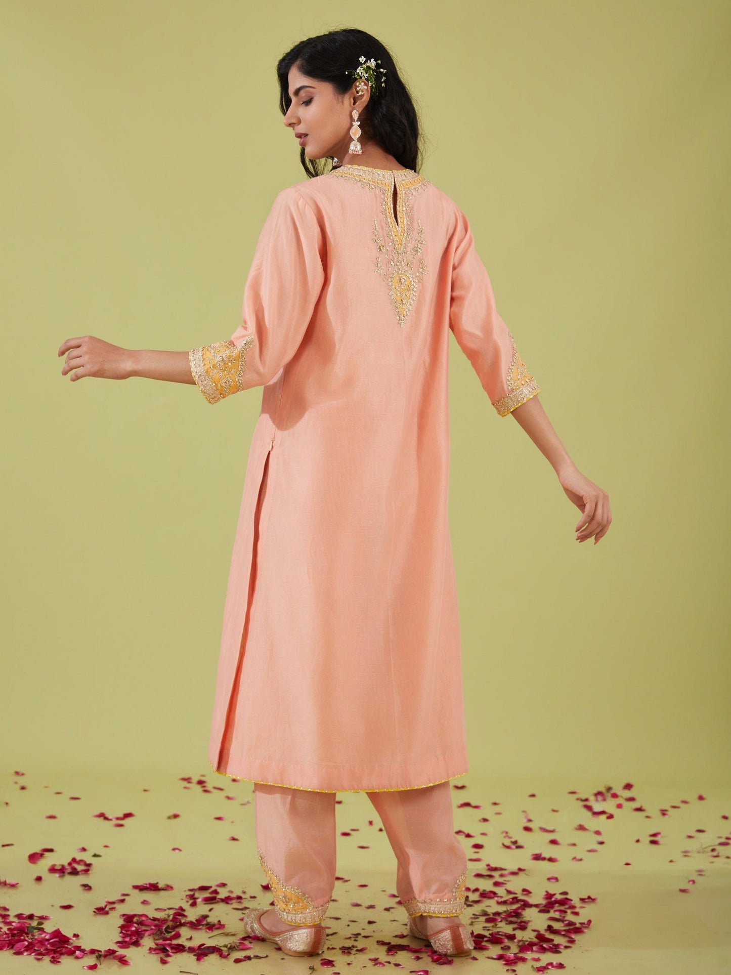 PINK LONG KURTA WITH SALWAR AND PINK DUPATTA - Preeti s kapoor